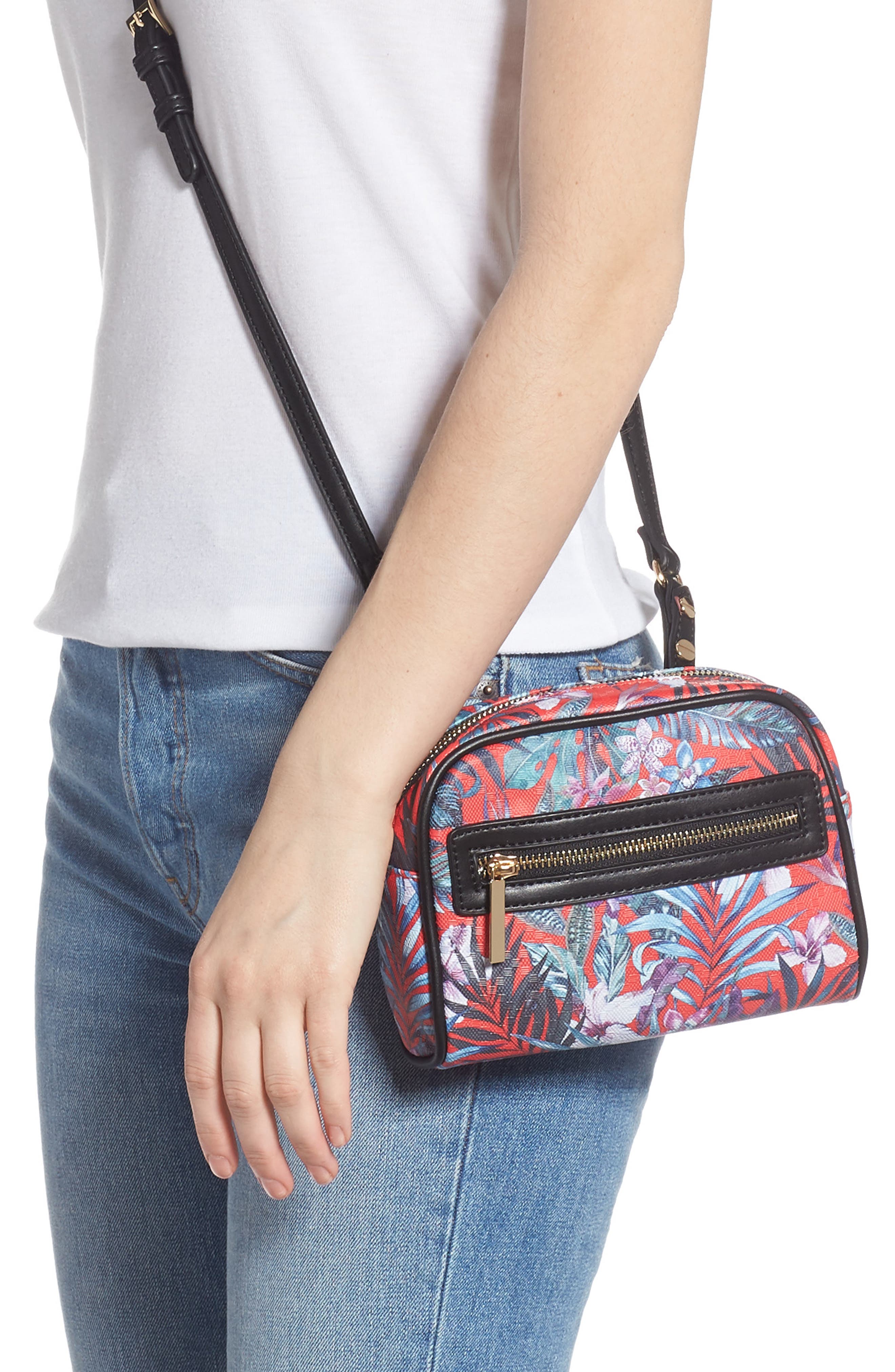 Mali + Lili Lacey Floral Convertible Vegan Leather Belt Bag, Alternate, color, 