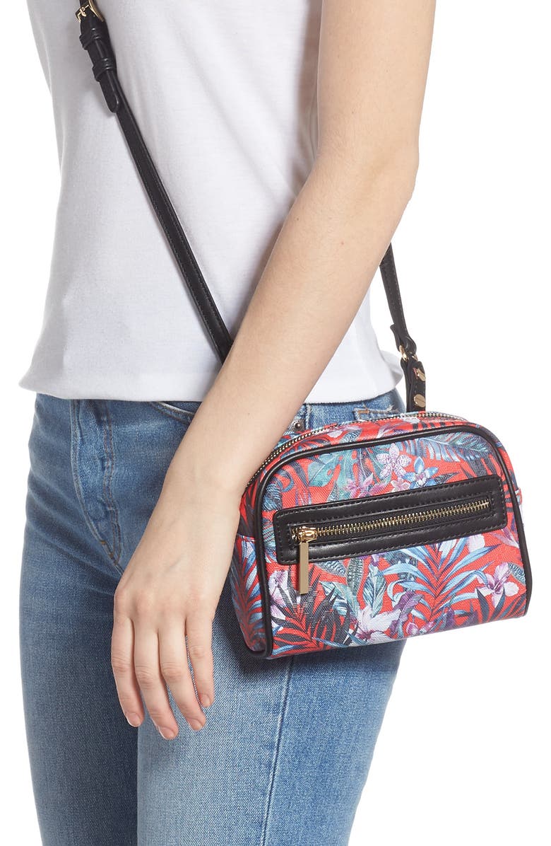 Mali + Lili Lacey Floral Convertible Vegan Leather Belt Bag, Alternate, color,