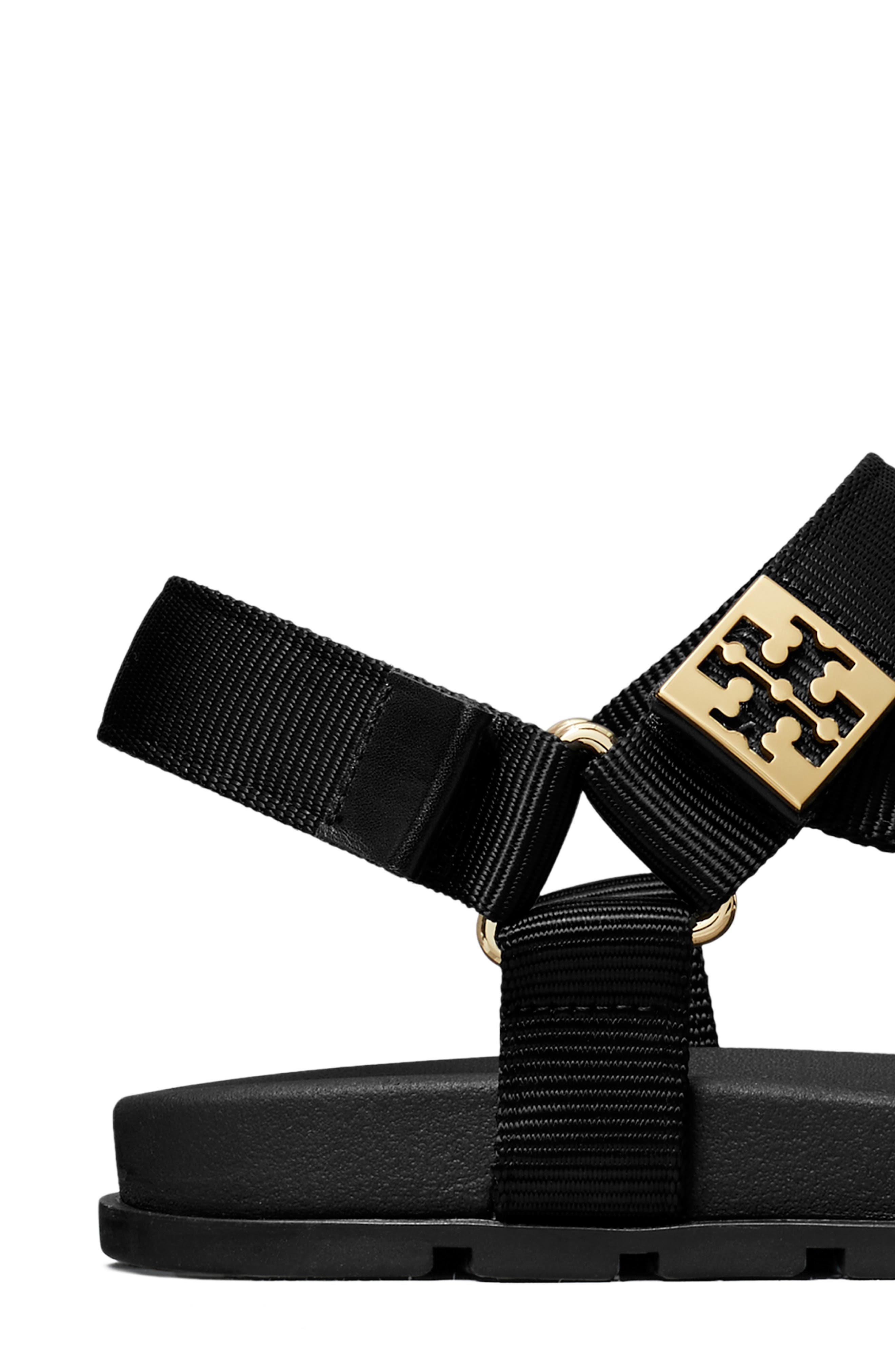 Tory Burch Mellow Trail Sandal, Alternate, color, Perfect Black / Gold