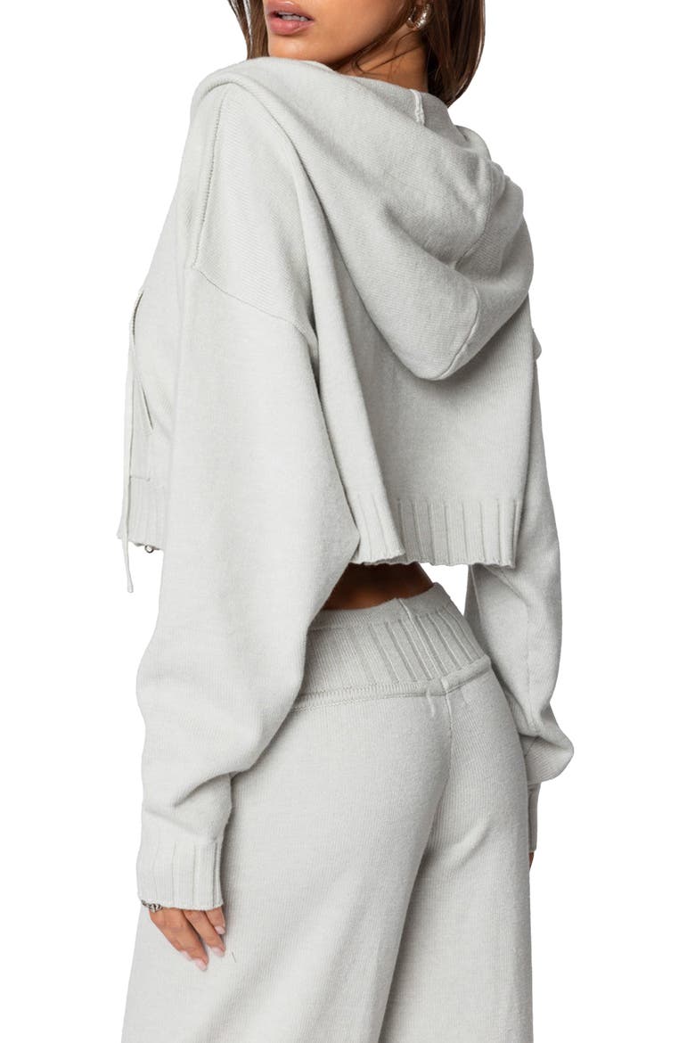 Russell Crop Zip-Up Hoodie, Alternate, color, LIGHT-GRAY