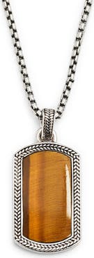 Jan Leslie Sterling Silver & Gemstone Dog Tag Pendant Necklace