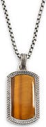 Jan Leslie Sterling Silver & Gemstone Dog Tag Pendant Necklace
