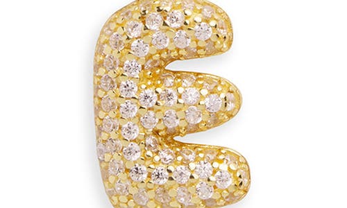 Argento Vivo Sterling Silver Cubic Zirconia Bubble Inital Pendant Necklace In Gold