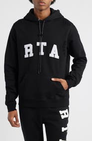 RtA Markus Distressed Logo Applique Hoodie