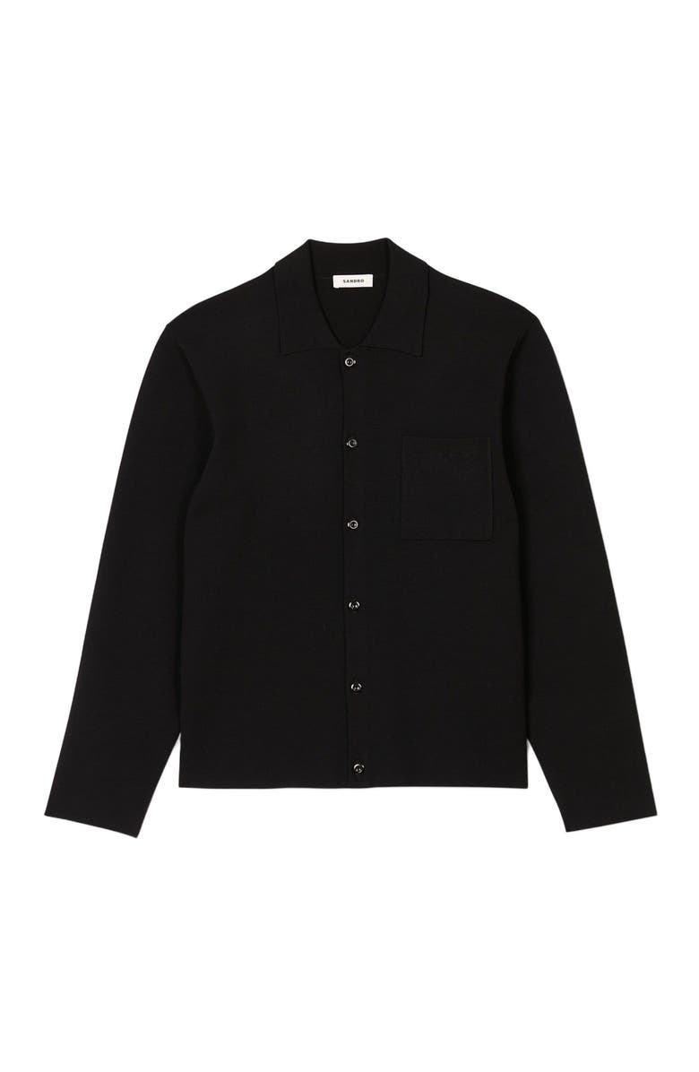 SANDRO Button-down cardigan, Alternate, color, Black
