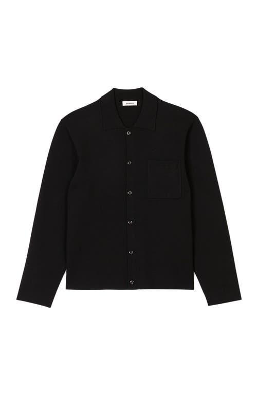 Sandro Button-down Cardigan In Black