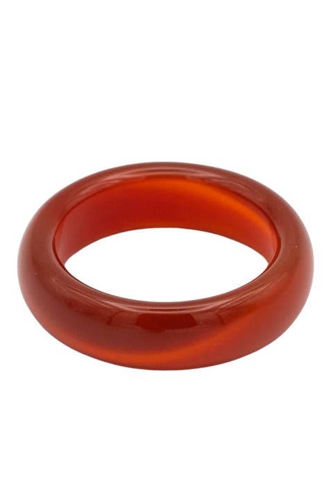 Persimmon Dark orange jade stone ring