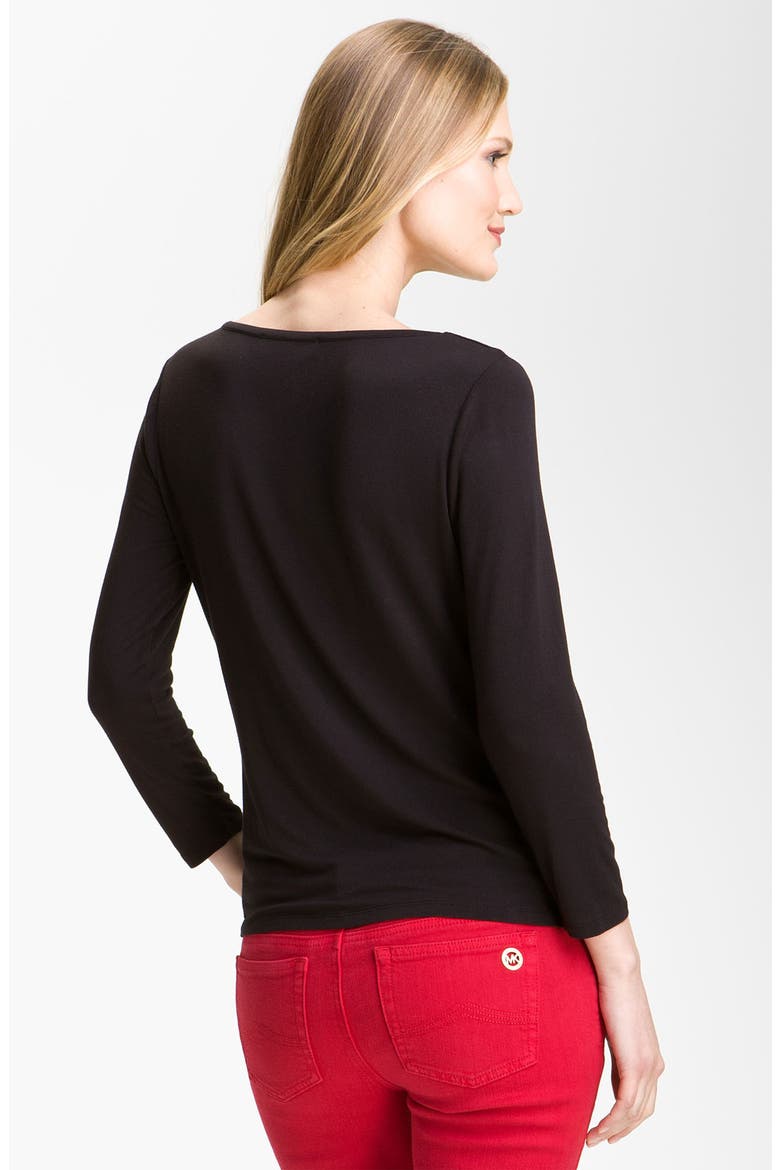 Draped Tee, Alternate, color, BLACK