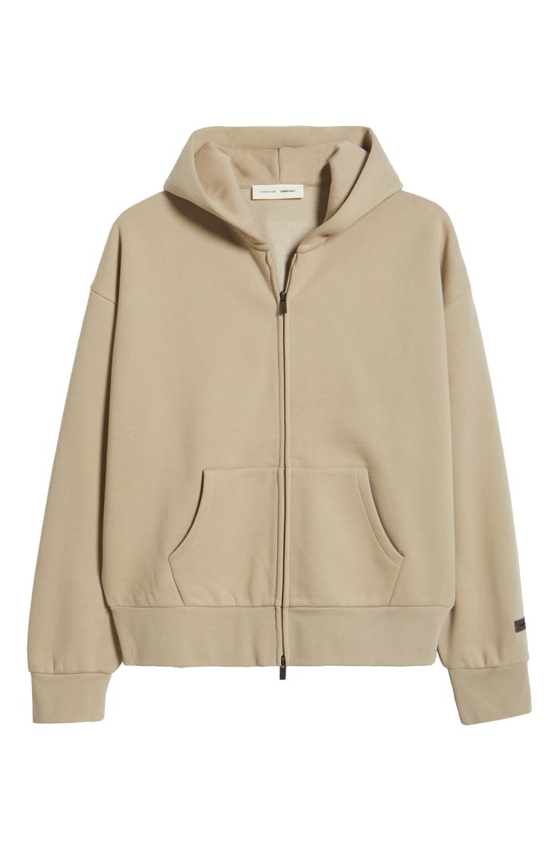 Fear of God Essentials Classic Fit Fleece Zip-Up Hoodie, Alternate, color, Timber