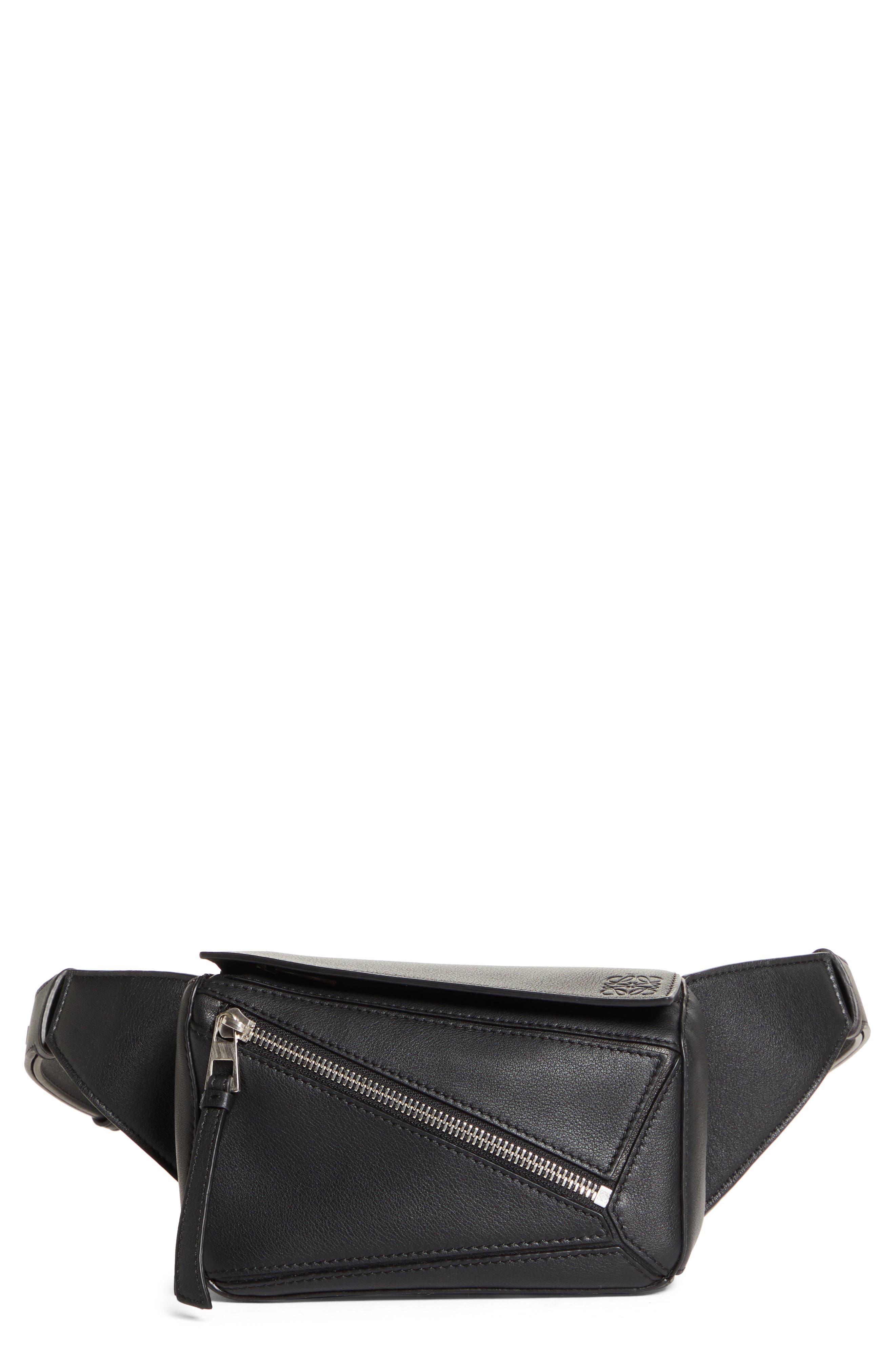 Loewe Mini Puzzle Leather Belt Bag, Main, color, 