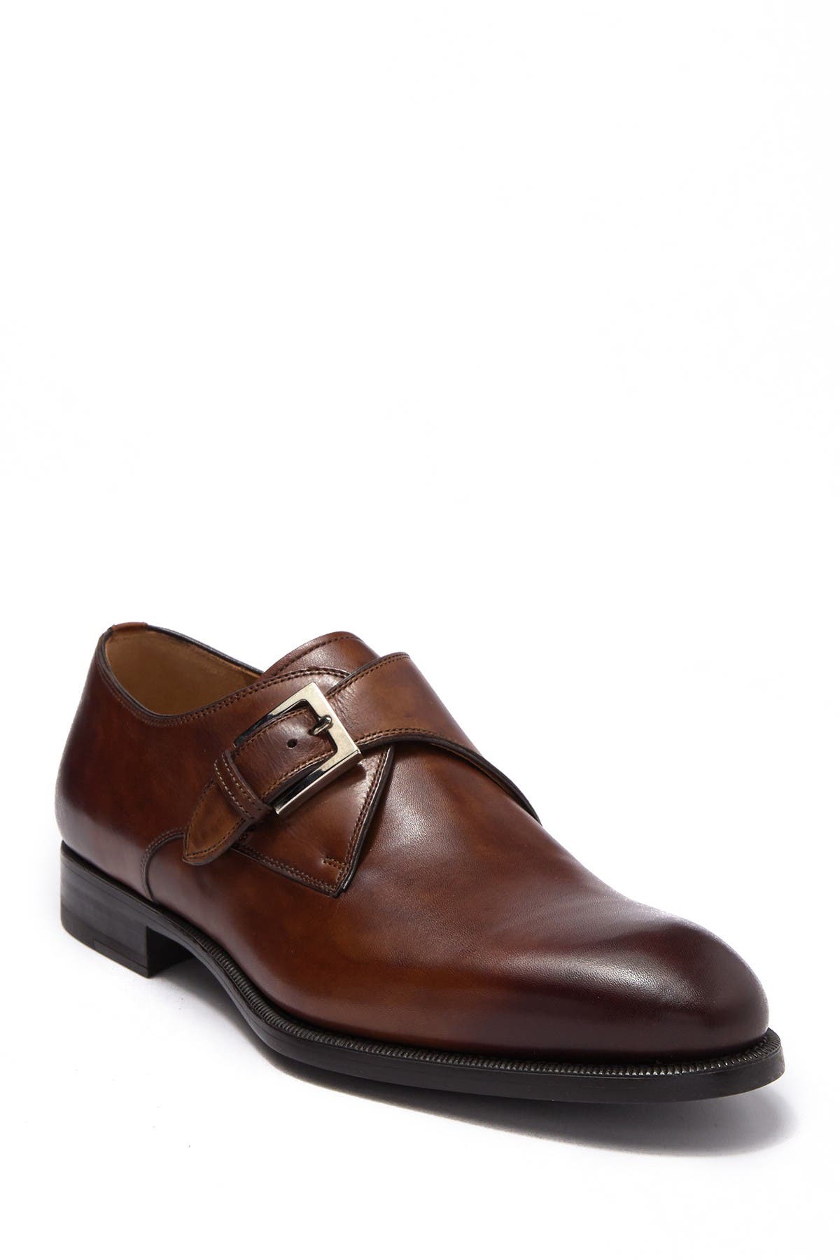 Magnanni Brodie Leather Monk Strap Loafer, Main, color, 