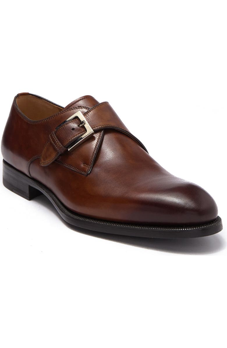 Magnanni Brodie Leather Monk Strap Loafer, Main, color,