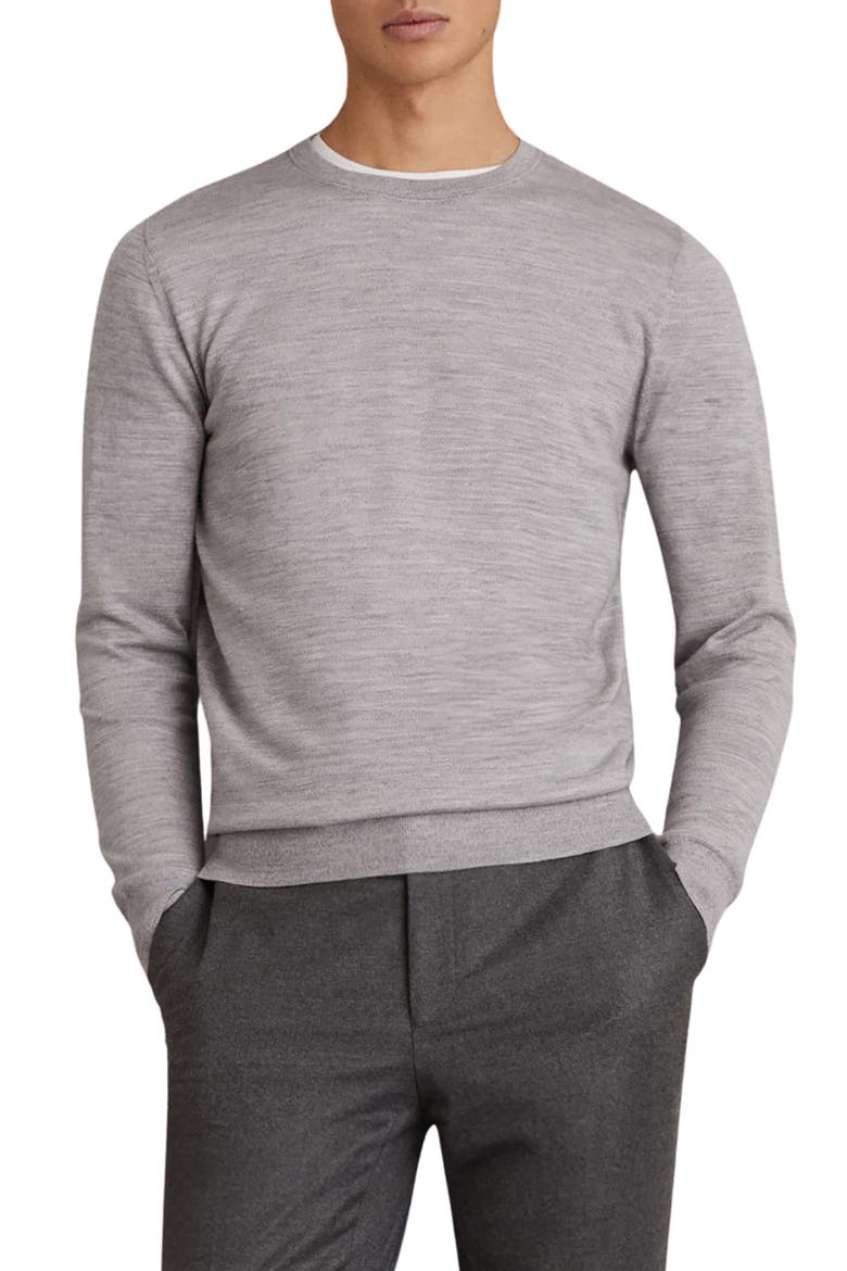 Wessex Wool Sweater, Main, color, SOFT GREY MOULINE
