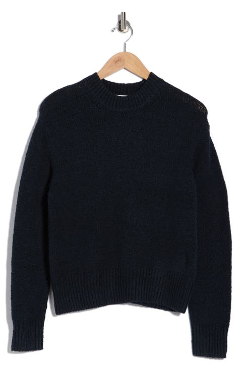 Rib Drop Shoulder Crewneck Sweater