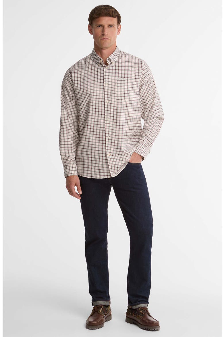 Preston Regular Fit Tattersall Button-Down Shirt, Alternate, color, DARK BORDEAUX