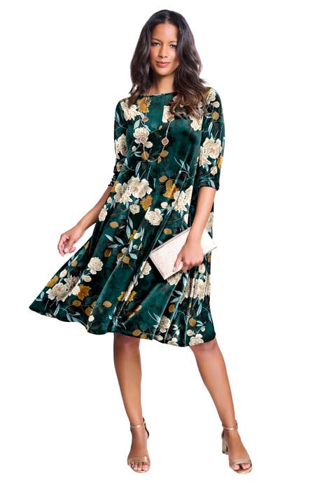 Velour Swing Drape Dress