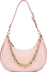 MCM Aren Crescent Hobo Bag in Maxi Monogram Leather
