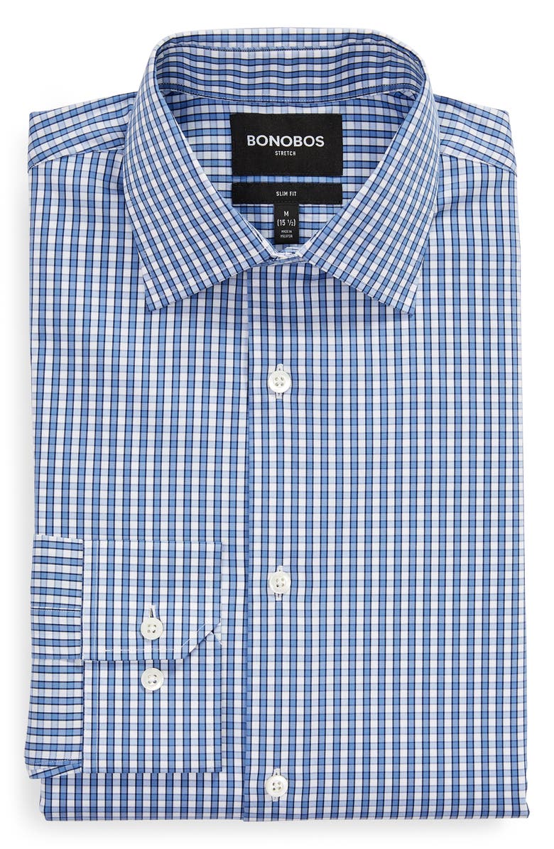 Bonobos Trim Fit Check Dress Shirt, Alternate, color, 