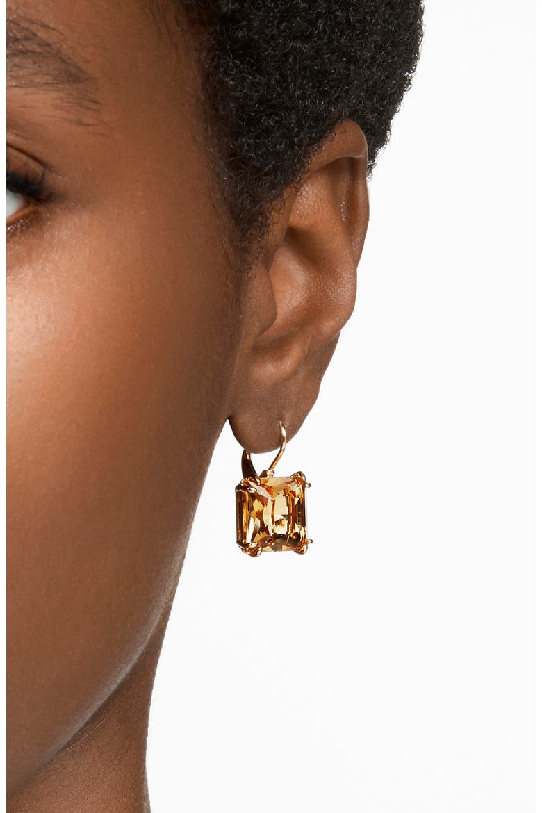 Millenia Square Crystal Drop Earrings, Alternate, color, BRONZE