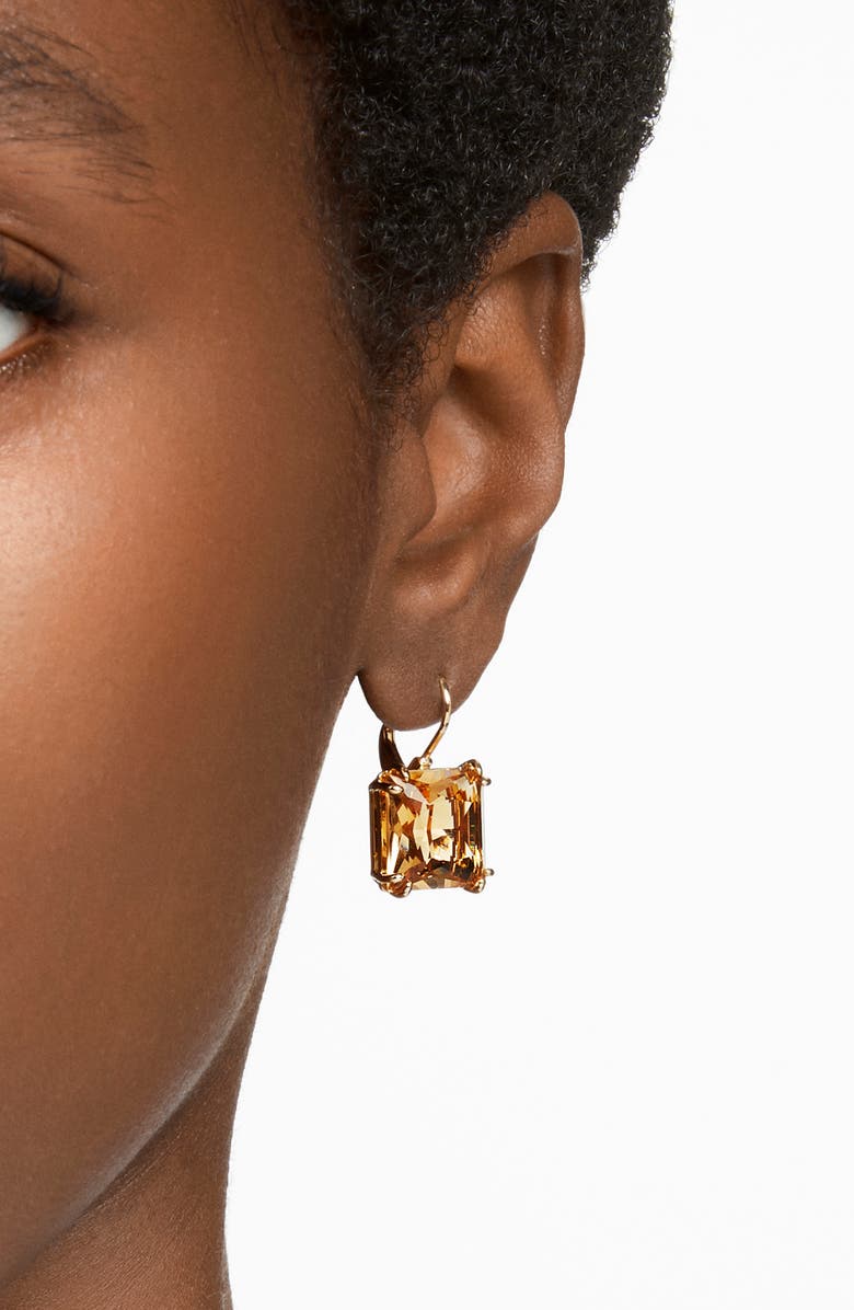 Swarovski Millenia Square Crystal Drop Earrings, Alternate, color, Bronze