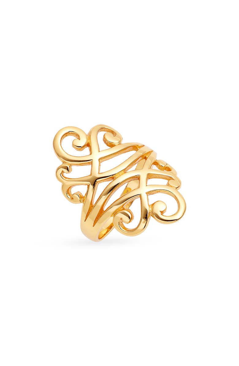 Kiara by Ki-ele Elaina Swirl Ring, Main, color, Gold