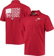 Columbia Men's Columbia PFG Cardinal Arkansas Razorbacks Slack Tide Camp Button-Up Shirt