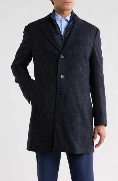 Nadim Wool Blend Coat with Removable Bib