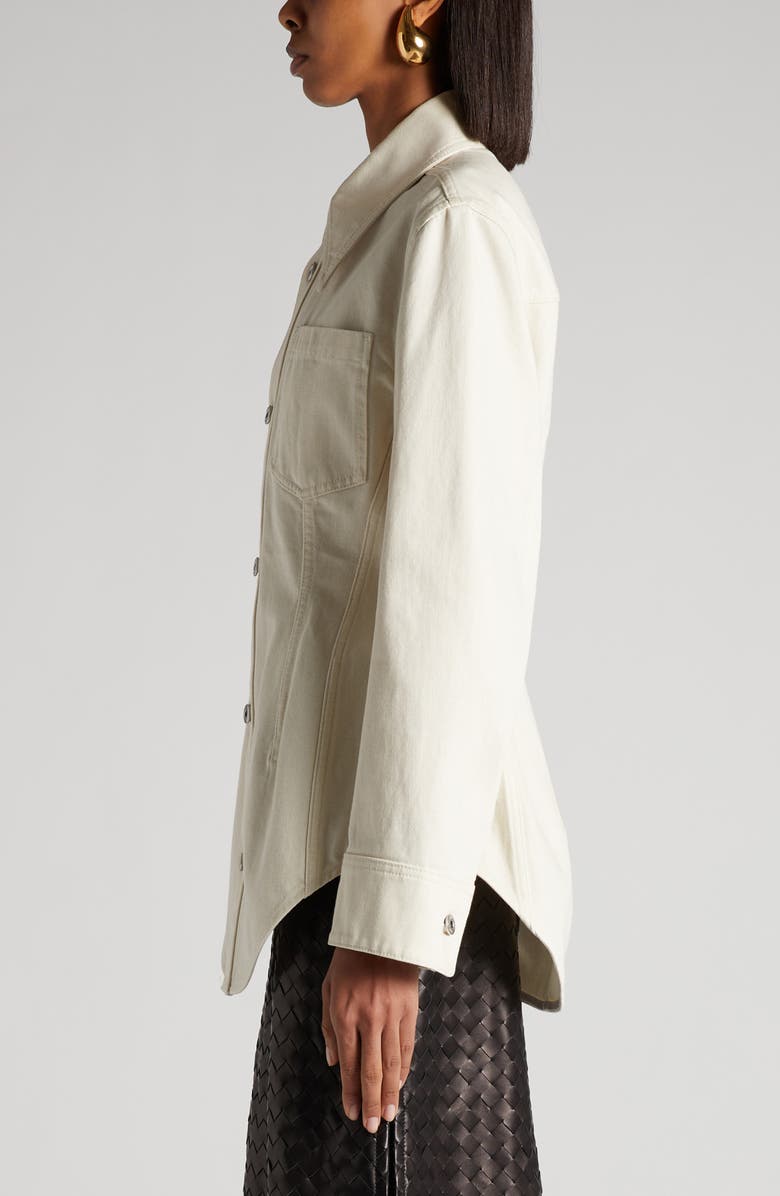 Bottega Veneta Cotton Denim Button-Up Shirt, Alternate, color, Pale Meringue