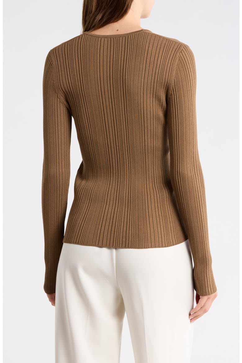Forama Rib Cardigan, Alternate, color, OPEN BROWN