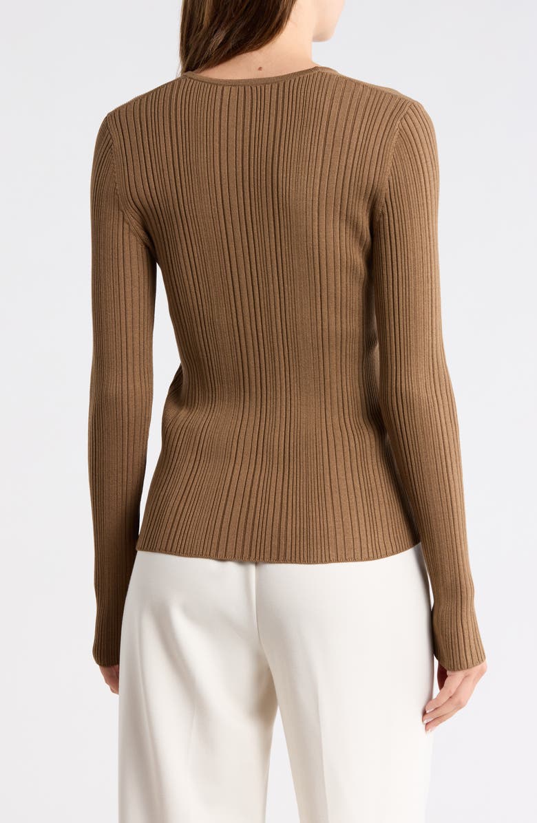 BOSS Forama Rib Cardigan, Alternate, color, Open Brown