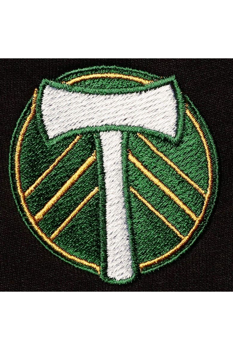 Women's Antigua Black/White Portland Timbers Harbor Raglan Half-Zip Jacket, Alternate, color, Black