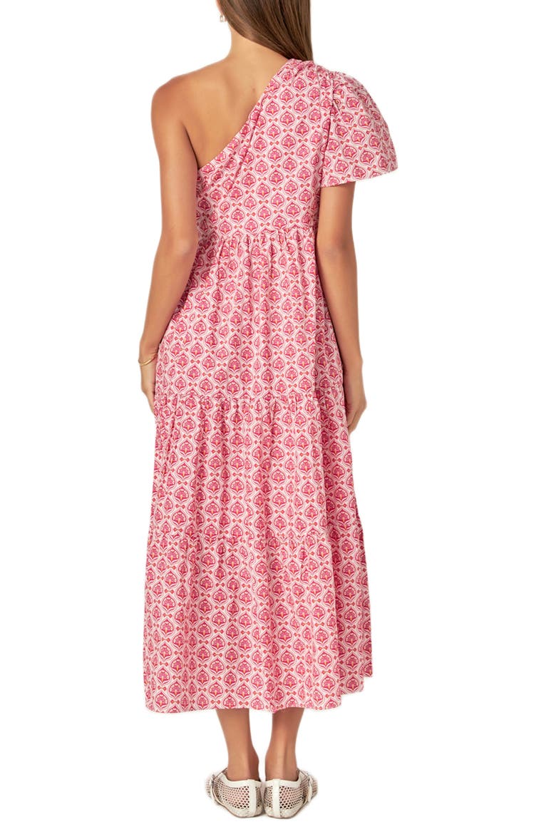 Floral One-Shoulder Cotton Maxi Dress, Alternate, color, PINK