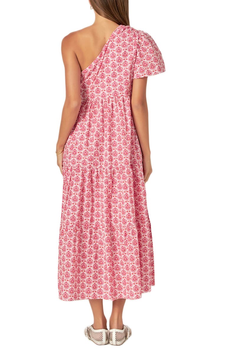 English Factory Floral One-Shoulder Cotton Maxi Dress, Alternate, color, Pink