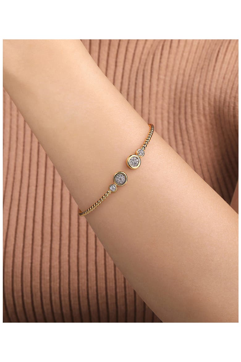 Bujukan Beaded Diamond Cuff Bracelet, Alternate, color, TWO TONE