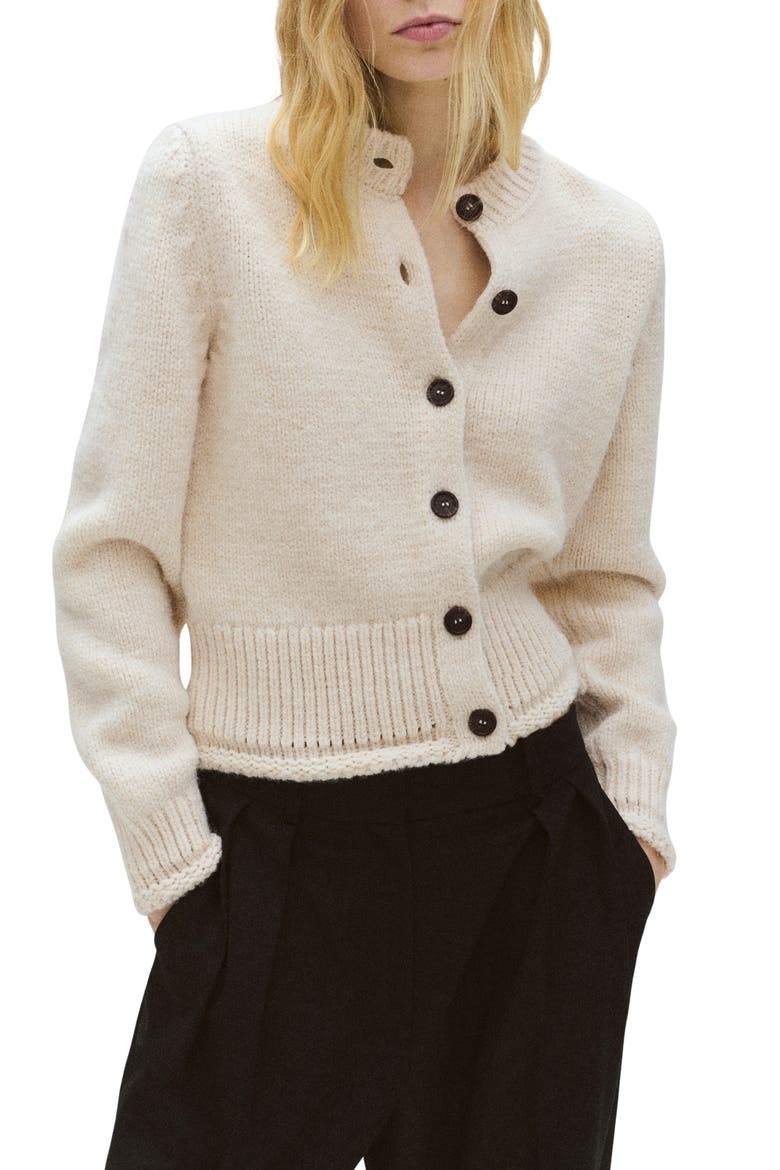 Crewneck Cardigan, Main, color, ECRU