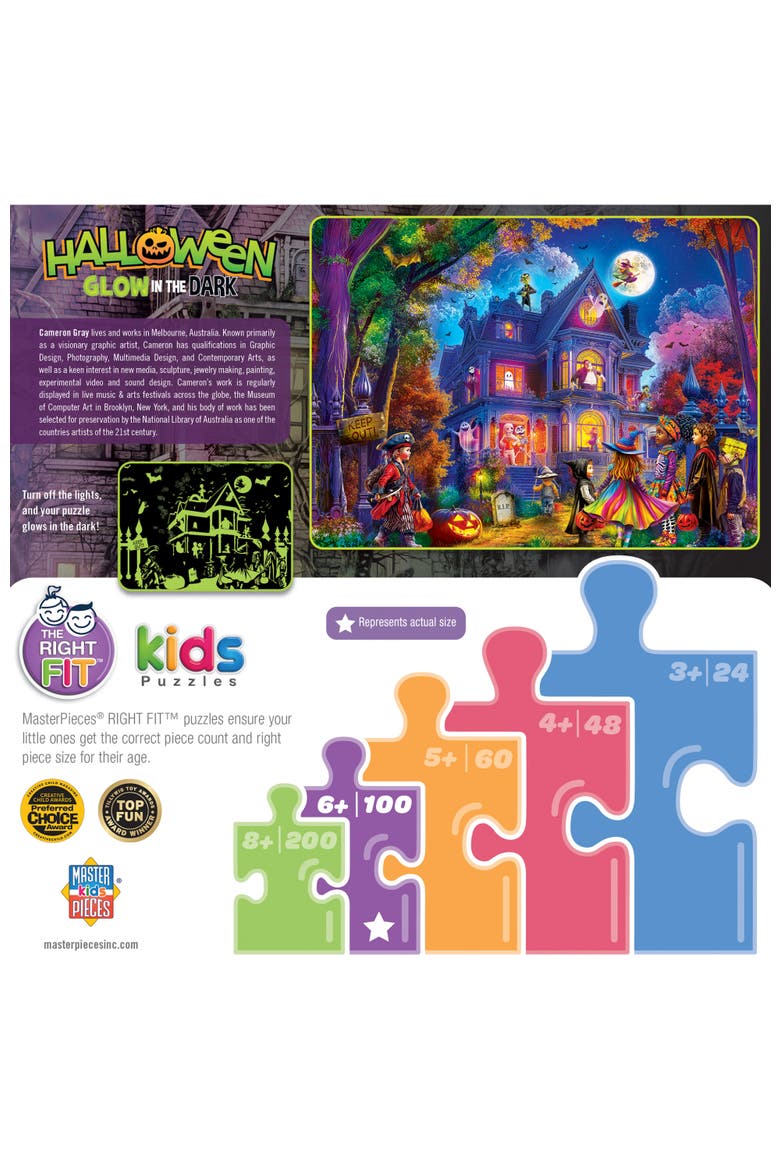 Trick or Treat 100 Piece Glow Puzzle, Alternate, color, Multicolor