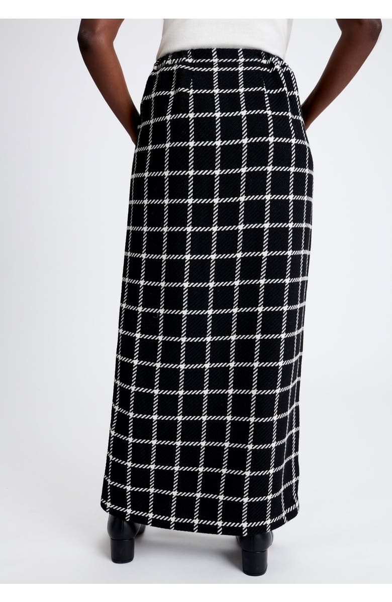 Jessica London Side-Button Wool Skirt, Alternate, color, Grey Herringbone