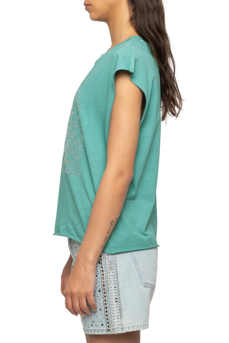 Cloe Embellished Tee, Alternate, color, BORNEO