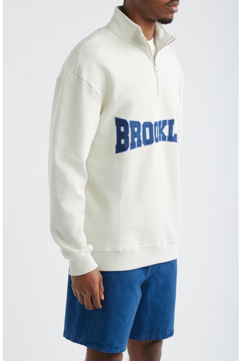 Brooklyn Half Zip Sweatshirt, Alternate, color, WHITE ONYX