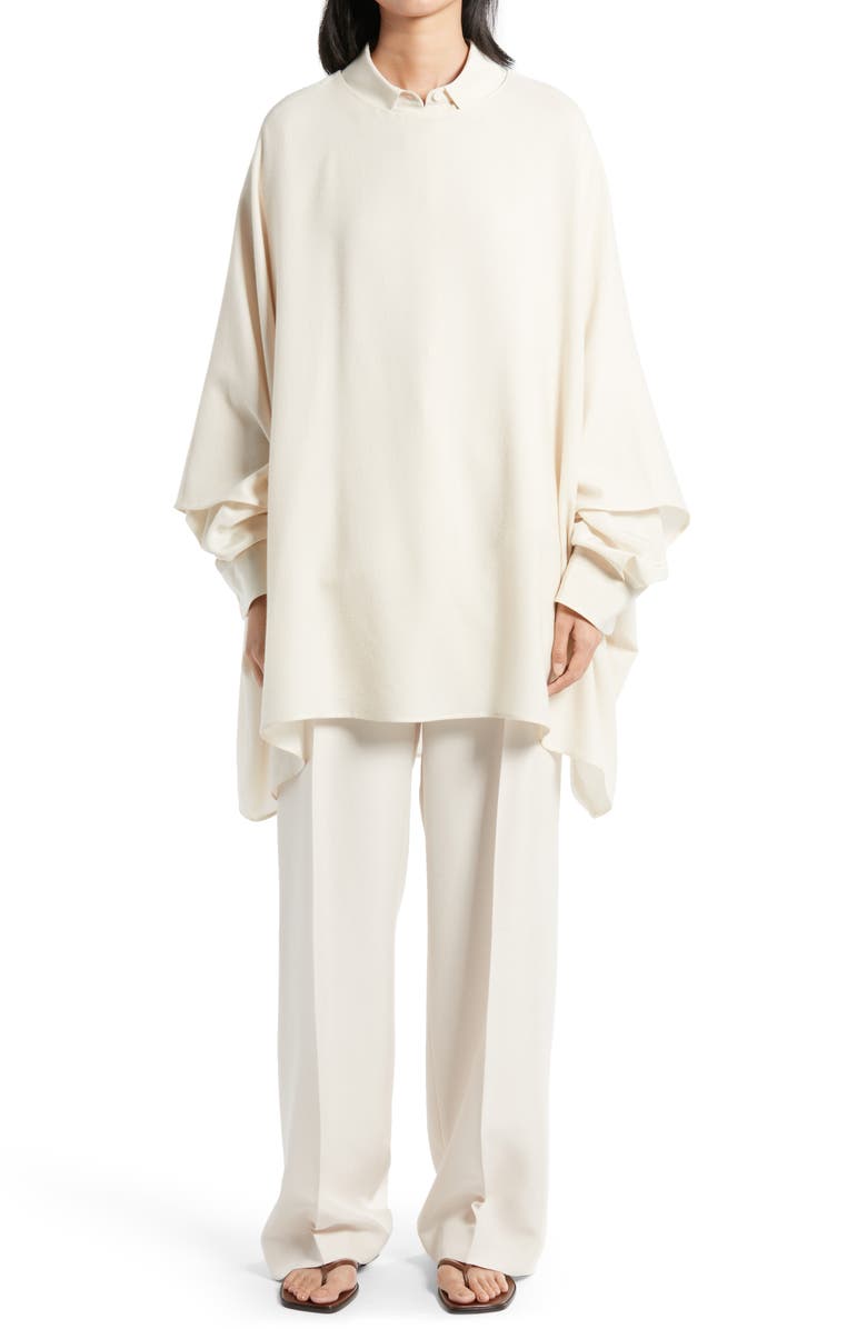 The Row Luka Silk Compact Crepe Blouse, Alternate, color, 