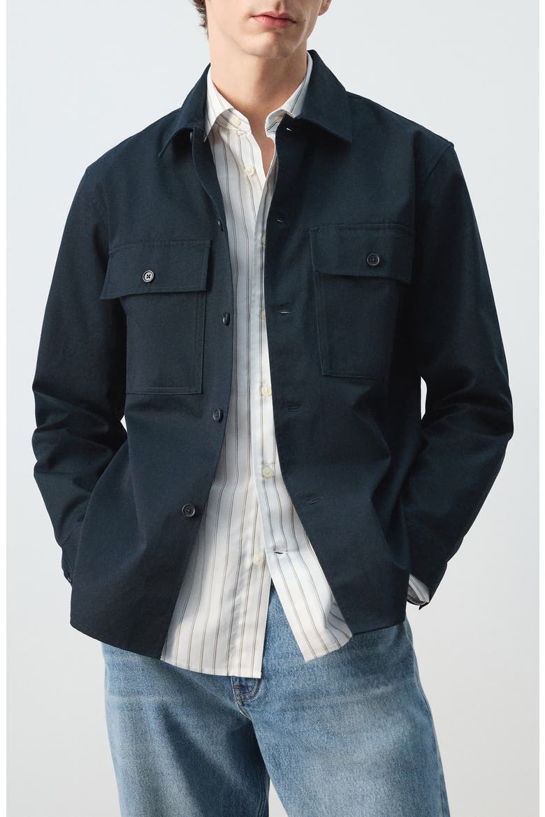 Cotton Overshirt, Main, color, DARK NAVY