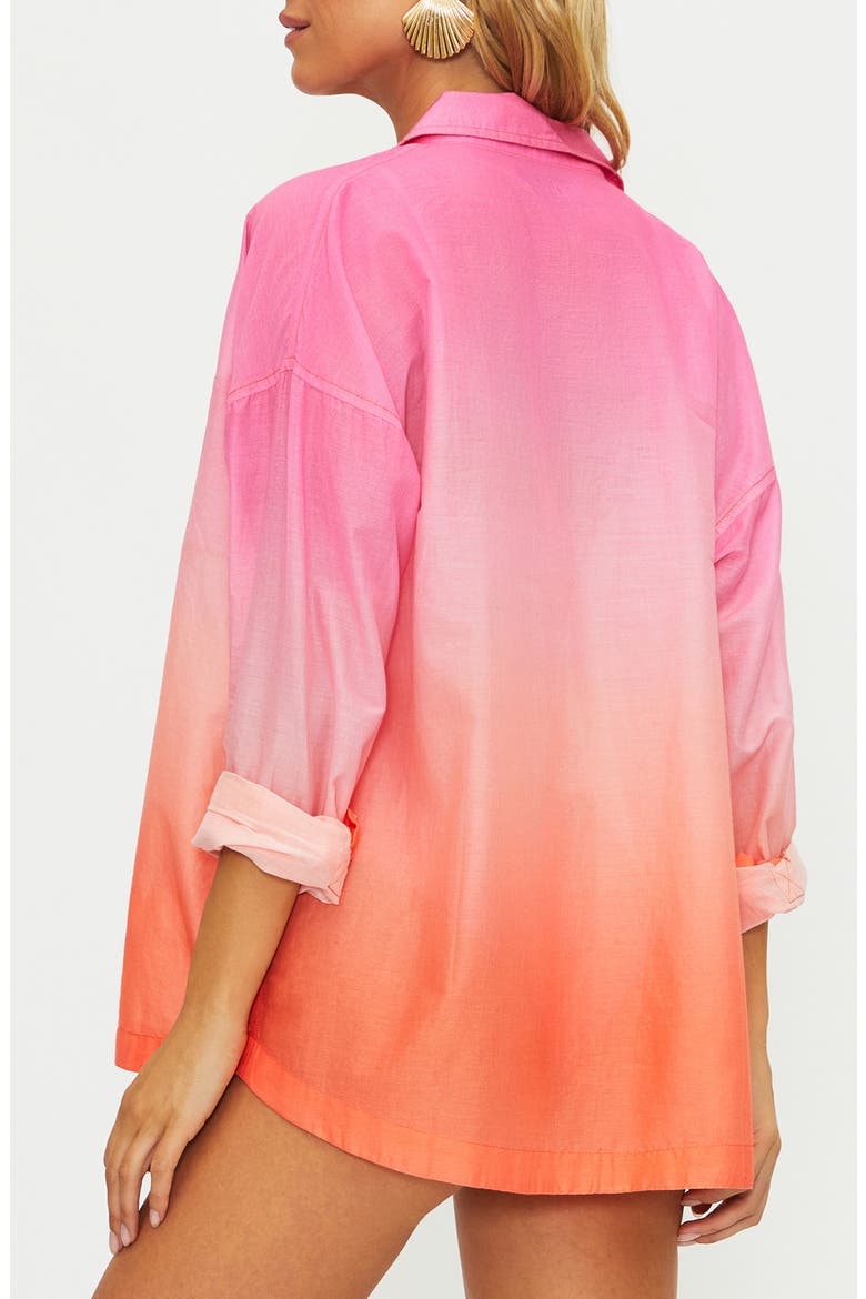 Cassidy Cotton Cover-Up Shirt, Alternate, color, PETAL SUNRISE