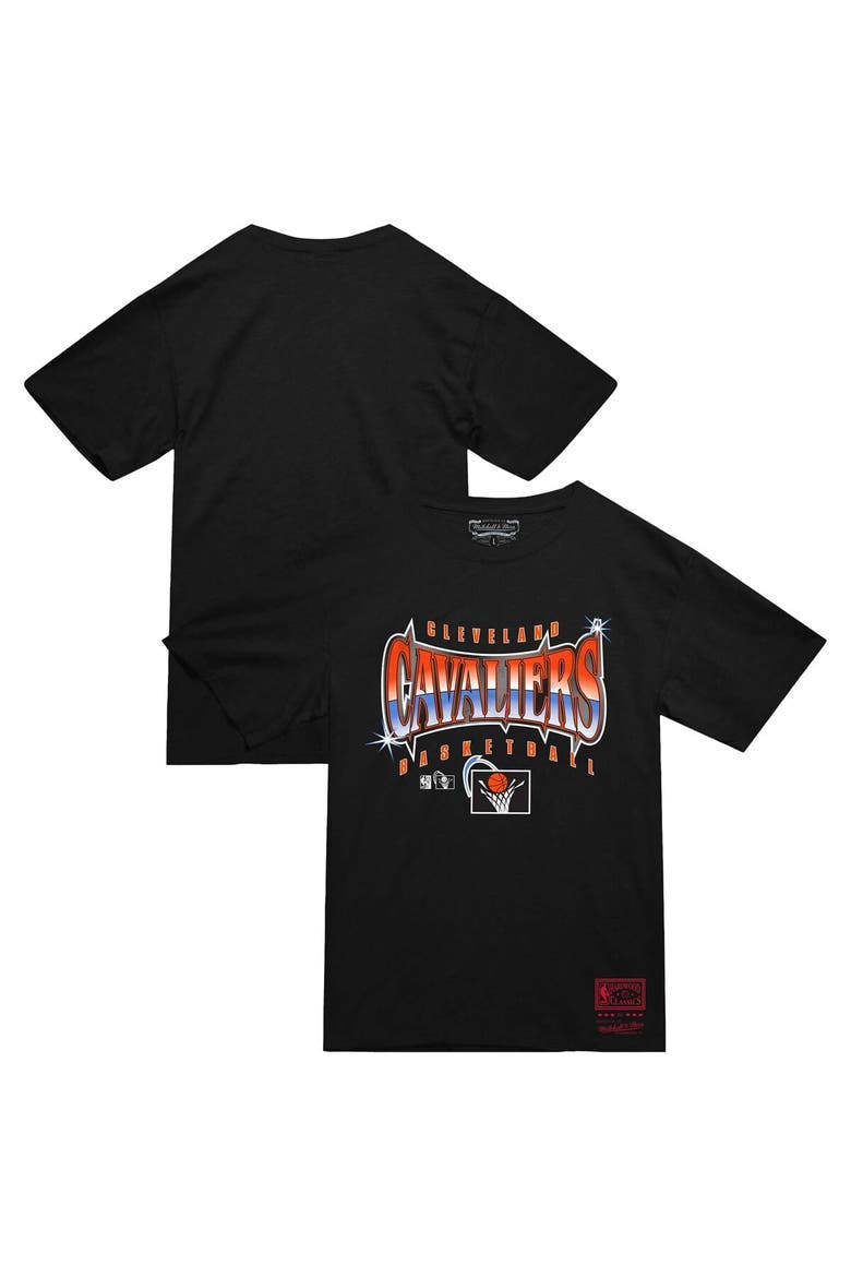 Men's Mitchell & Ness  Black Cleveland Cavaliers Worldwide Collection Glow Up T-Shirt, Alternate, color, Black