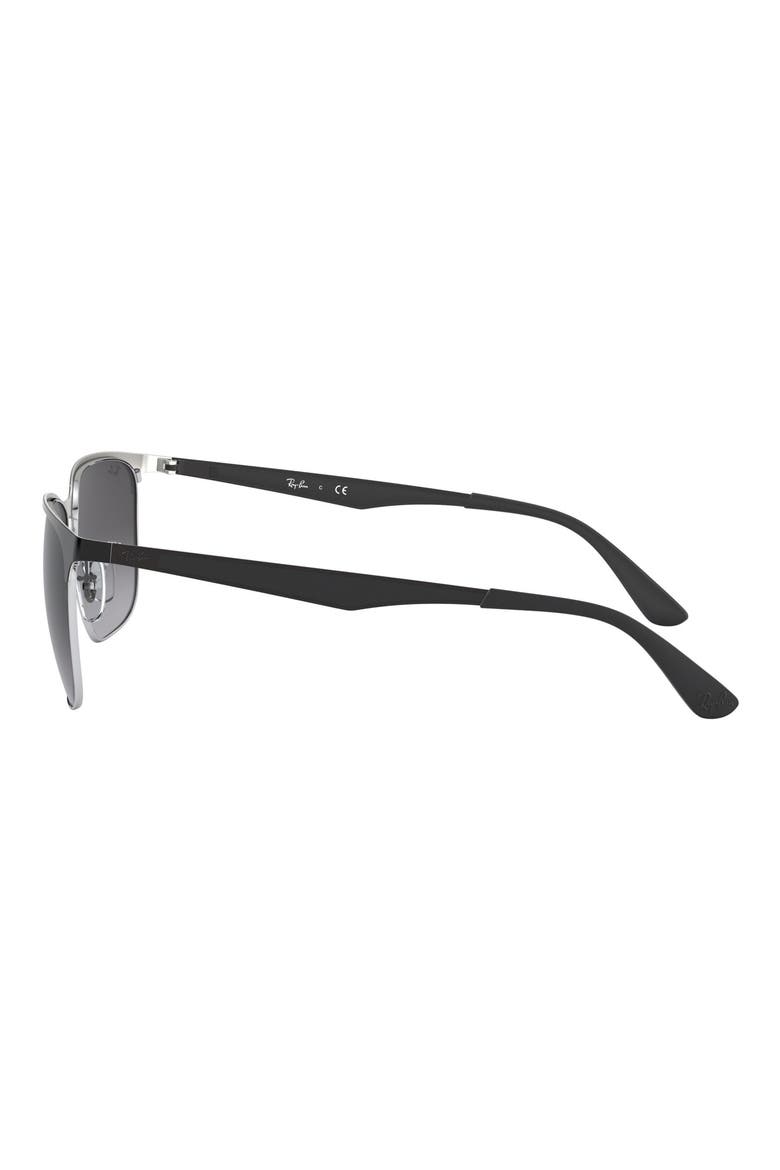 59mm Gradient Square Sunglasses, Alternate, color, BLACK SILVER