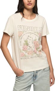 Lucky Brand Fender Floral Cotton Graphic T-Shirt
