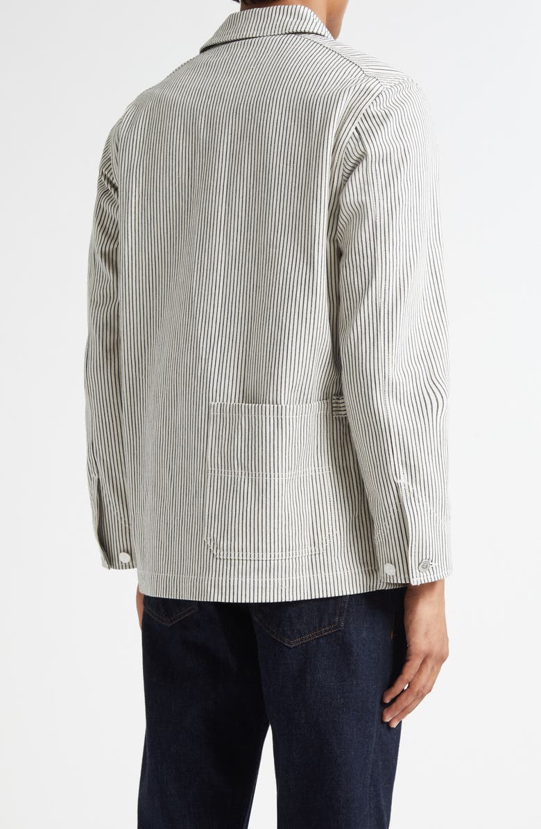 Drake's Stripe Chore Coat, Alternate, color, 052 Ecru/ Navy