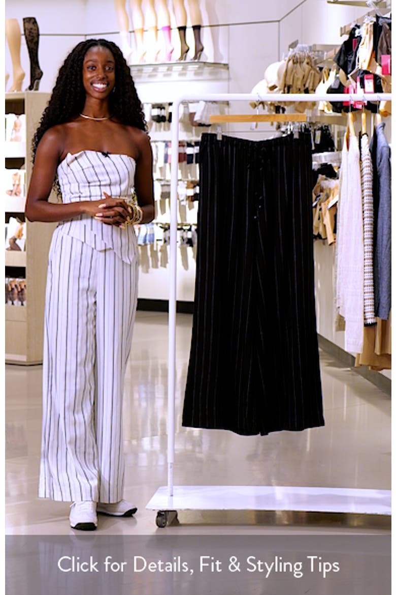 Kelly Pinstripe Pull-On Wide Leg Pants video