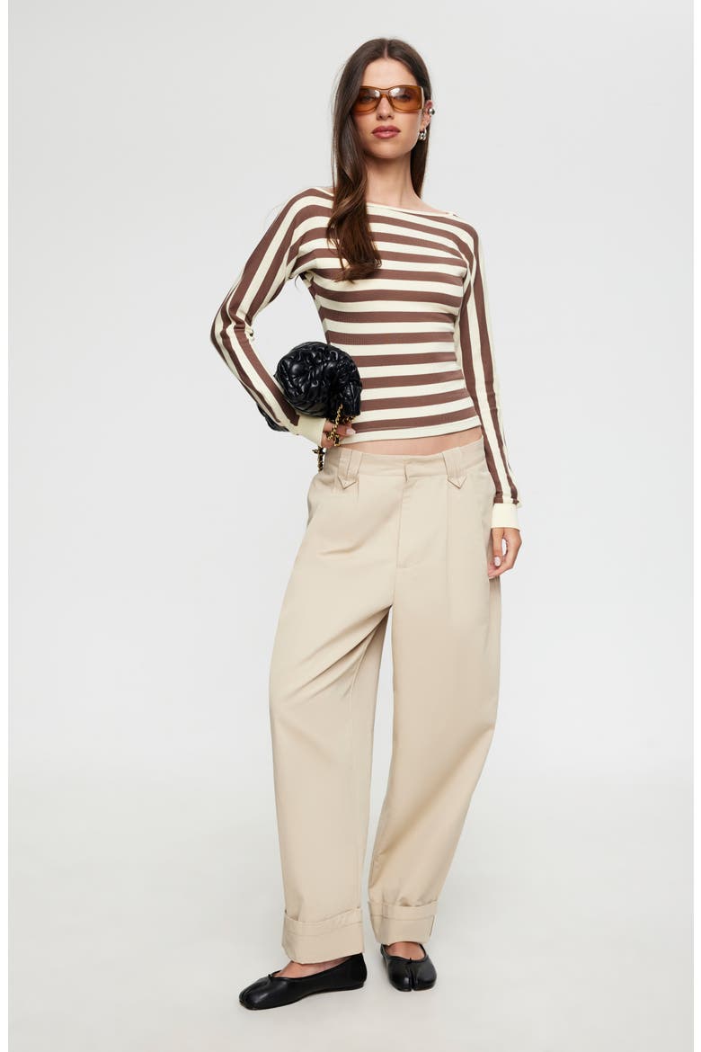 Blooming Striped Long Sleeve T-Shirt, Alternate, color, SORBET COCOA STRIPE