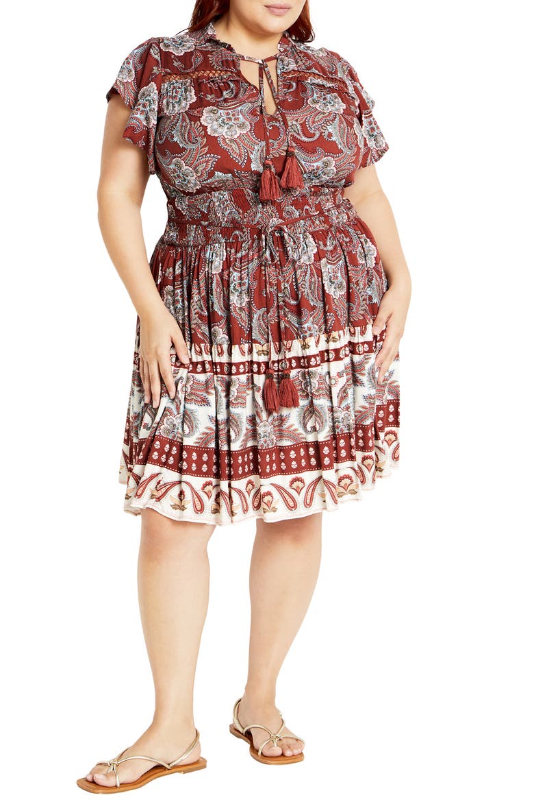 Lilah Flutter Sleeve Dress, Main, color, PAISLEY LOVE