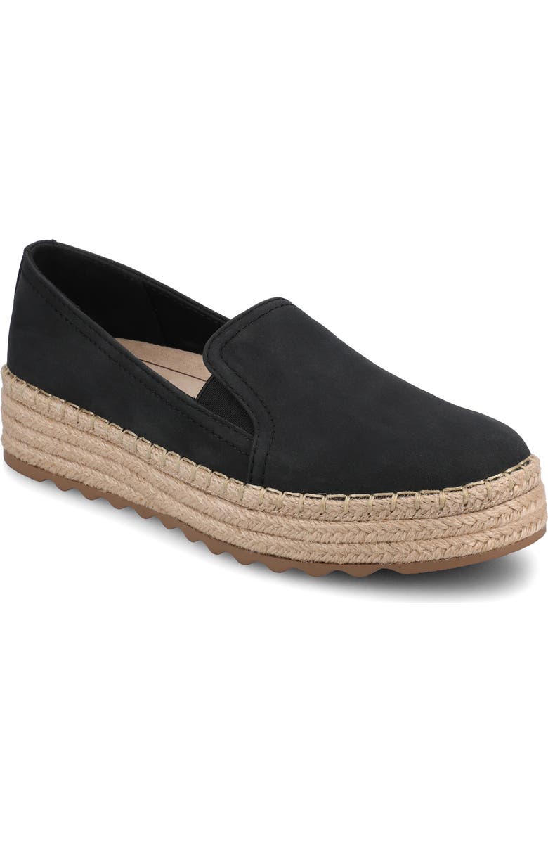 Journee Collection Catalina Espadrille Sneaker, Main, color, Black Nubuck